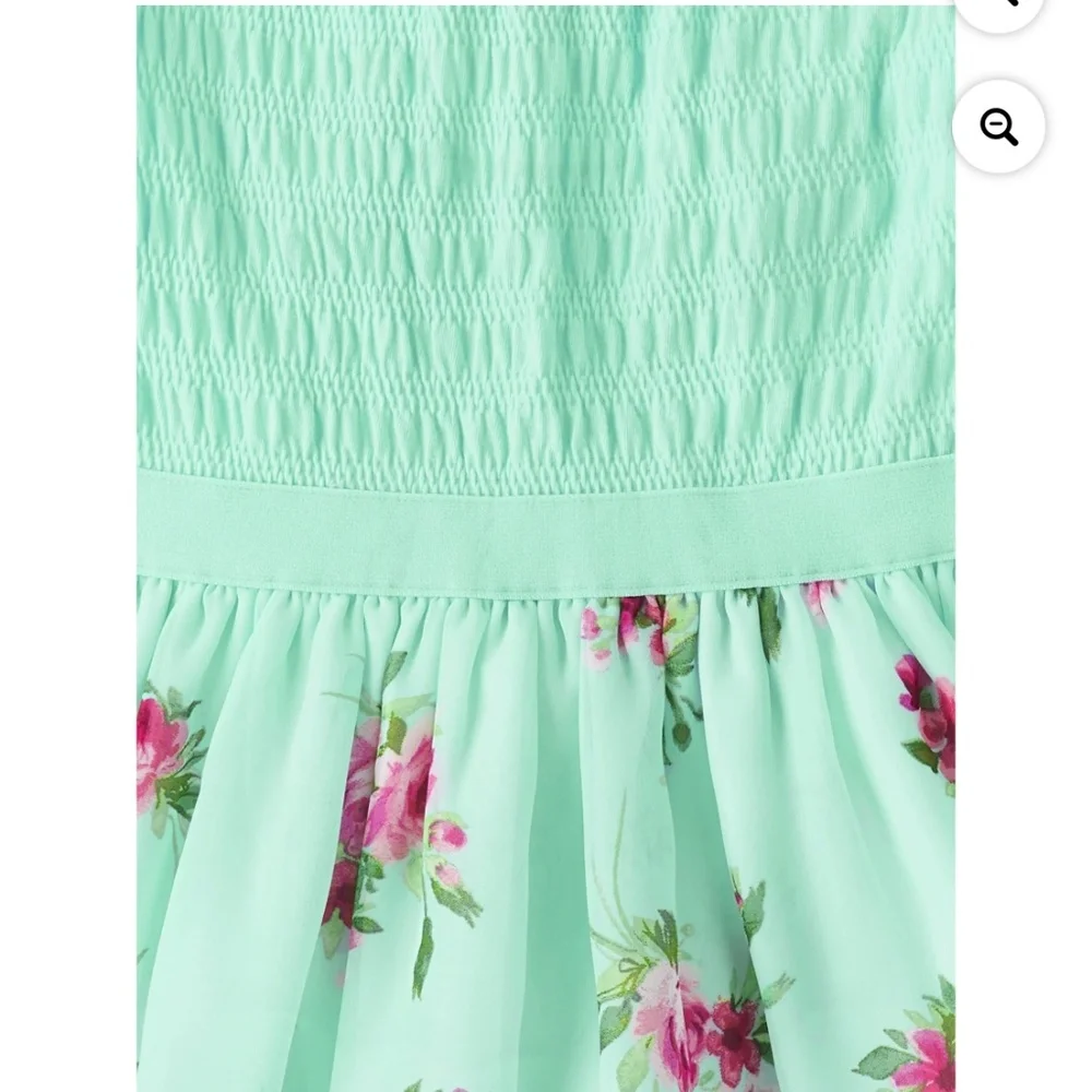 The Children’s Place Girls Mint Floral Dress Size Small (5-6) NWT